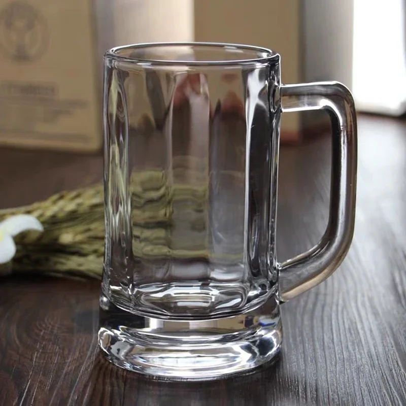 13.8oz 400ml Craft Beer Glass with Handle Classic Style Thick Bottomed Beer Cups Transparent Mug Party Wheat Beer Mug Drinkware