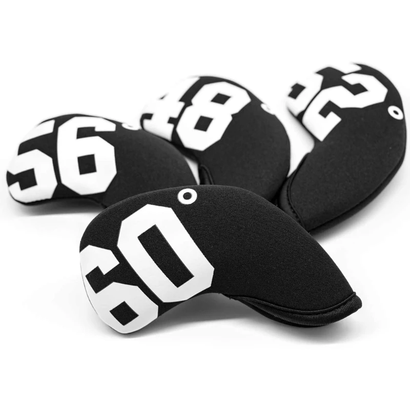 4Pcs Big Number Neoprene Golf Wedge Covers Set Iron Covers 48 52 56 60 Degrees Club Head Covers Headcover For Men Golfers