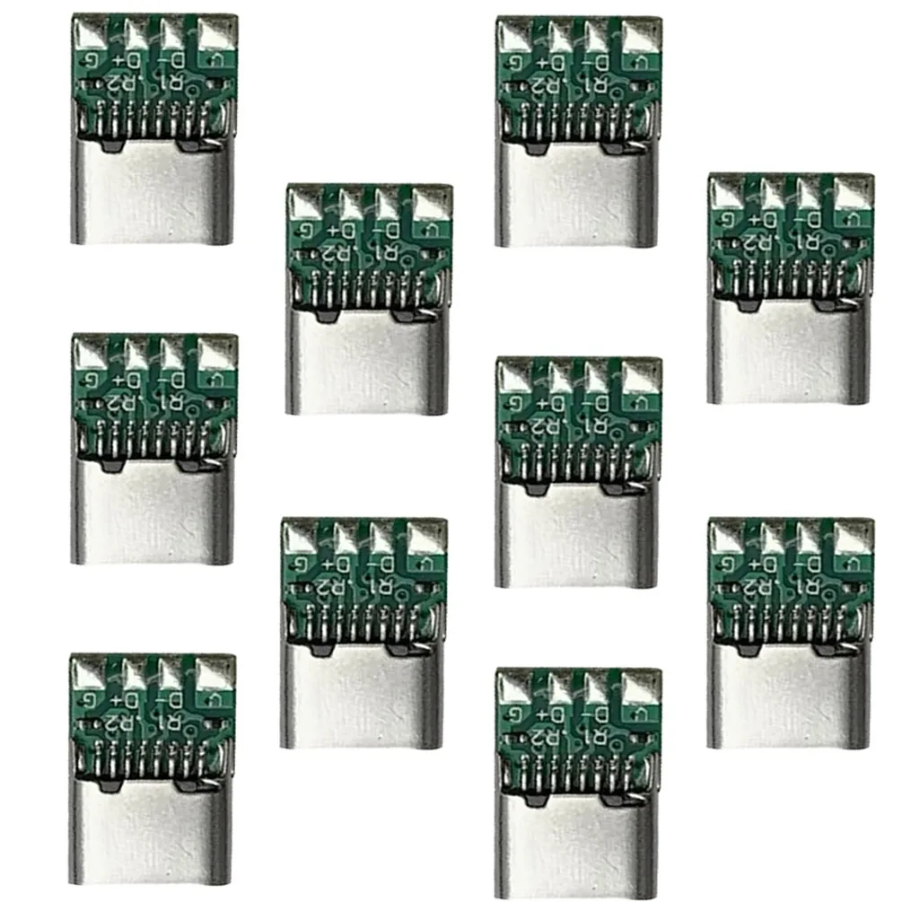 10PCS in Stock Type-C Female Socket 6P Simple Version C Jack Clamp Plate 180 Degree on-Board Fast Charging Connector