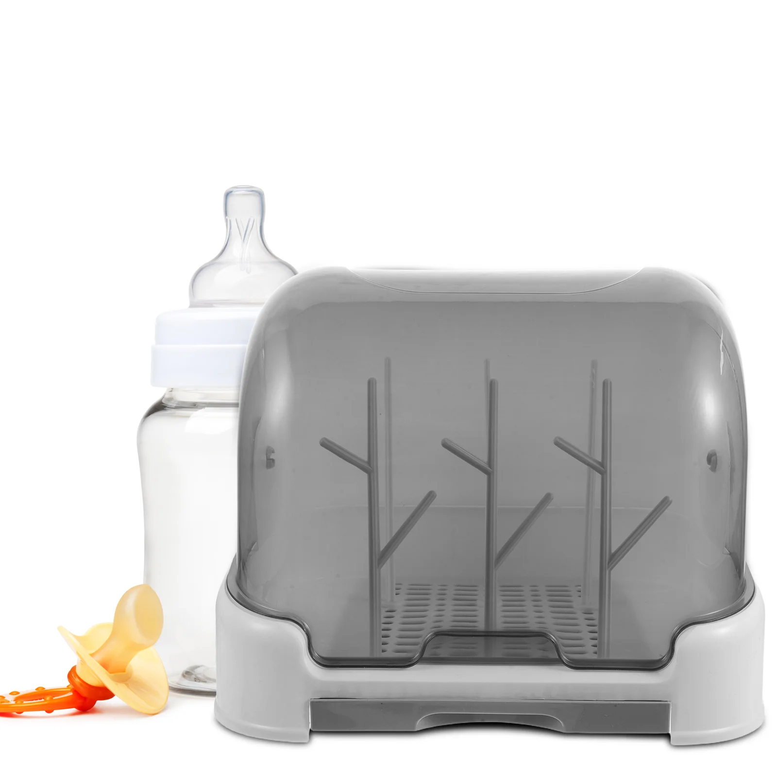 

1Set Baby Bottle Drying Rack with Cover Compact Draining Holder for Nipples Toddler Bottles Fast Dry Multifunctional Storage
