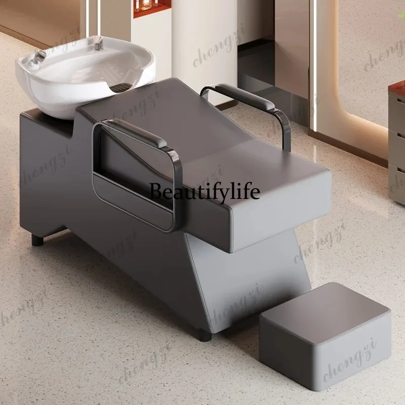 

PP Simple Barber Shampoo Chairs Barber Comfort Hair Wash Ceramic Basin Shampoo Chairs Hair Salon Special Use Furniture