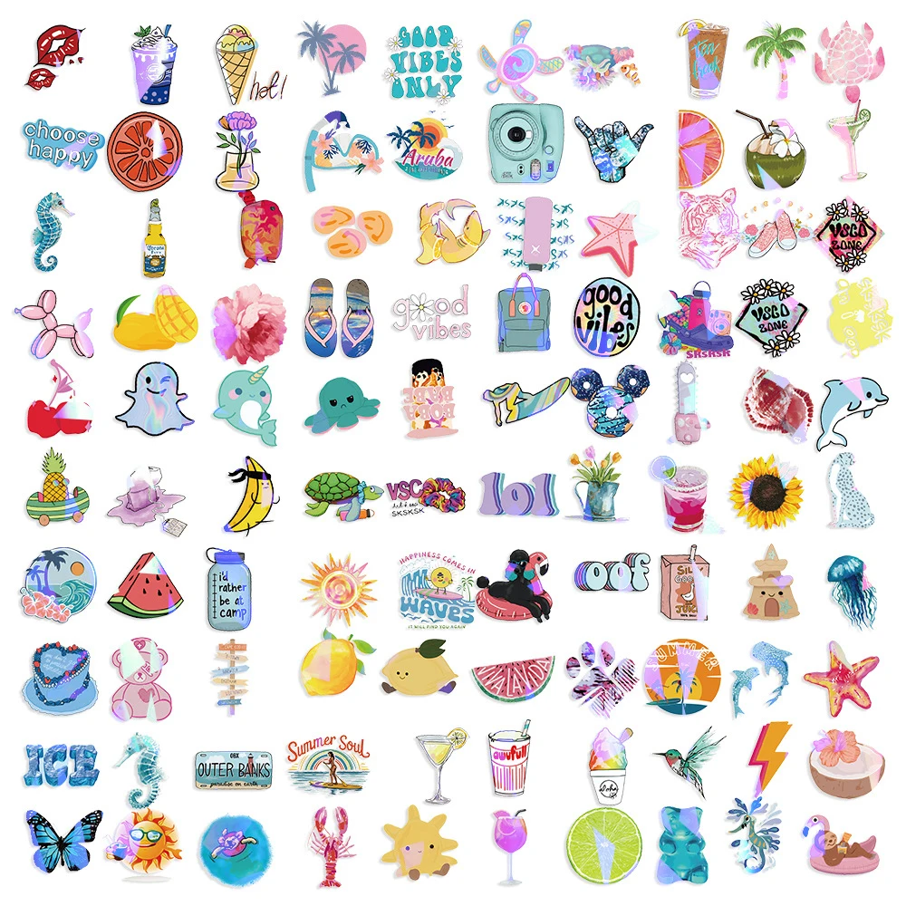 10/30/50/100/200 szt. Urocze naklejki w stylu INS VSCO, świeże, estetyczne naklejki z kreskówkami, naklejki na bagaż, laptop, telefon, naklejki kawaii dla dziewczyn