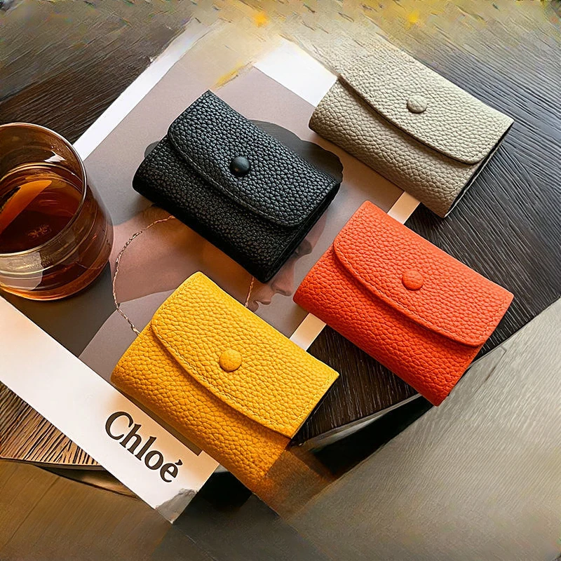 Petit portefeuille en cuir PU pour femme, mini porte-monnaie pour femme, poche jaune, sac à main pour fille, créateur de marque, 2022