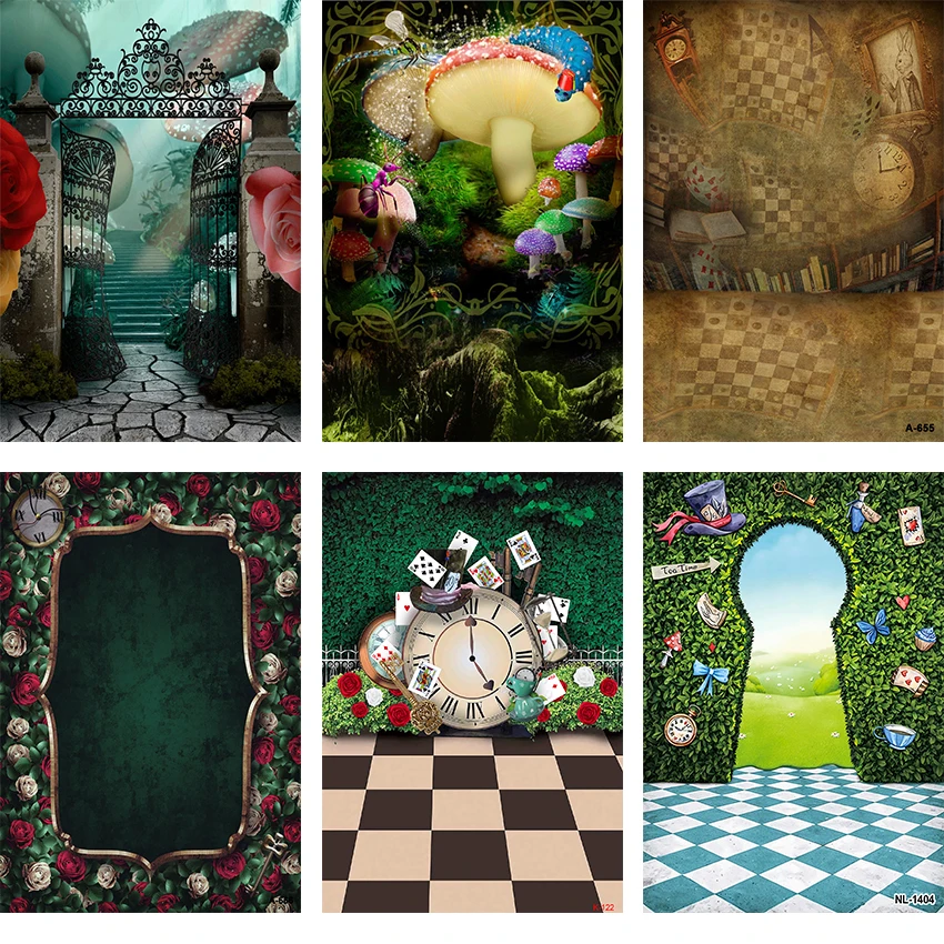 Alice in Wonderland Backdrop Baby Girl Birthday Photo Photography Background Dream Castle Princess Studio Props Photophone Festa