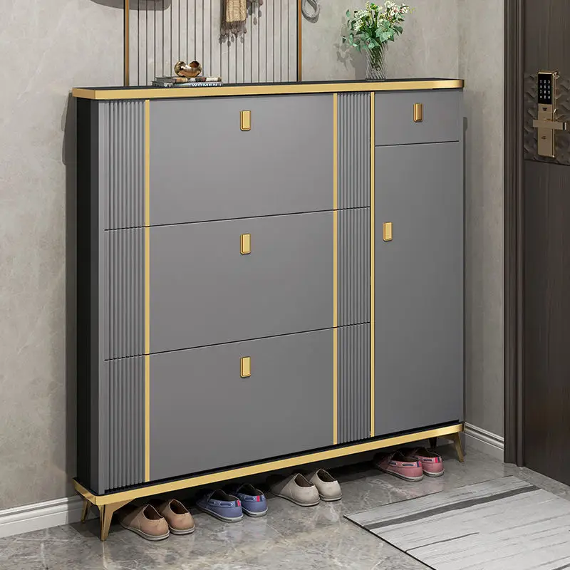 Ultra-Thin Shoe Cabinet Home Doorway Door Tilting Type Entrance Cabinet New 2024 Popular Simple Modern Storage Shoe Rack