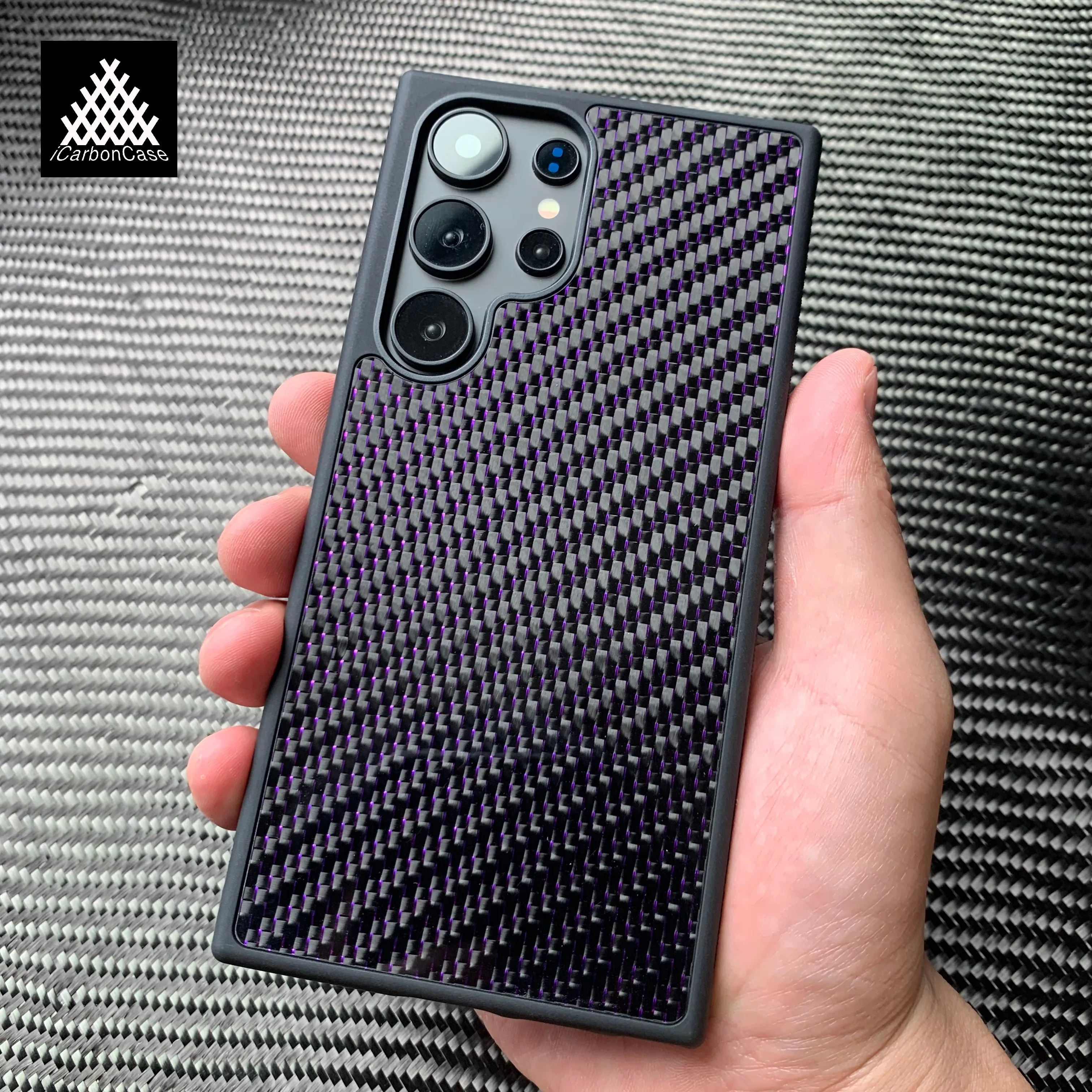 

Magnetic Real Glossy Woven Purple Carbon Fiber Case for Samsung Galaxy S25 S24 S23 S22 Ultra S23FE S24FE S25+ S24+ with Magsafe
