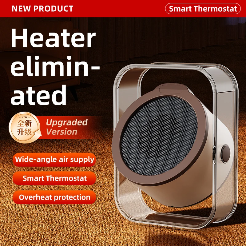 Mini 1200W Electric Heater Desktop Wall Mounted Hot Air Blower Overheat Protection Low Noise Fan for Home Office