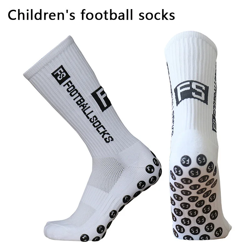 Chaussettes de football élastiques pour enfants, chaussettes de sport, rondes, respirantes, non ald, silicone, nouveau