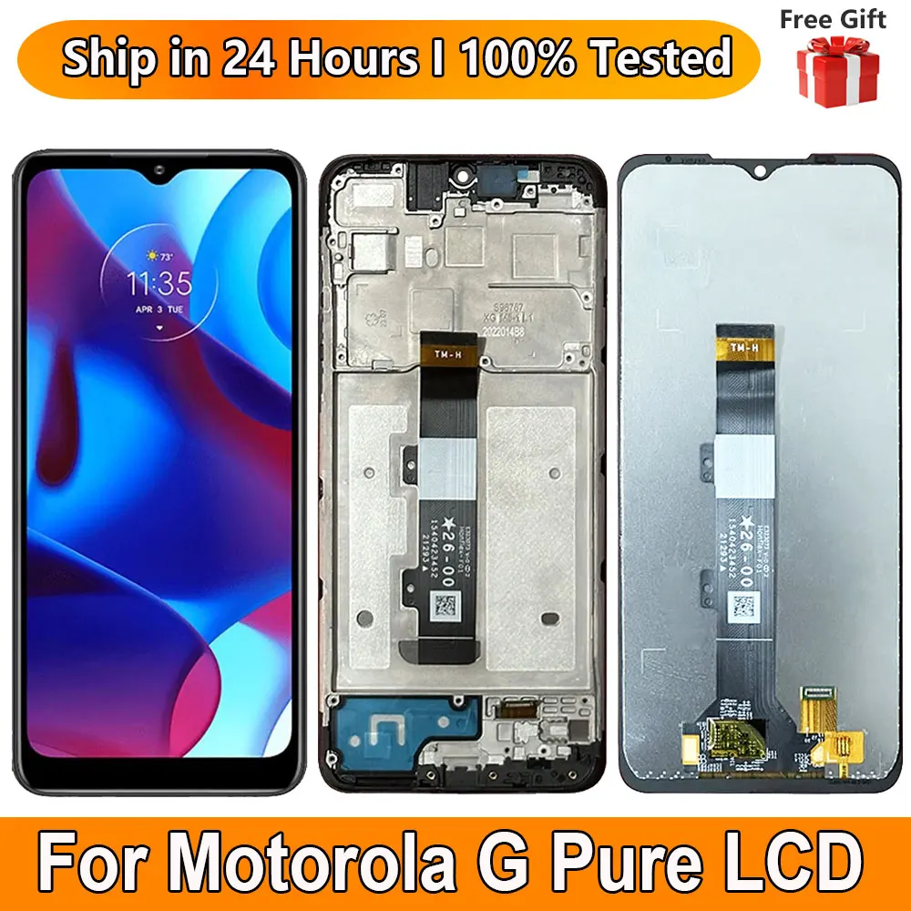 6.5 "IPS untuk Motorola G, tampilan LCD murni layar sentuh Sensor Digiziter rakitan pengganti untuk Motorola G LCD murni dengan bingkai