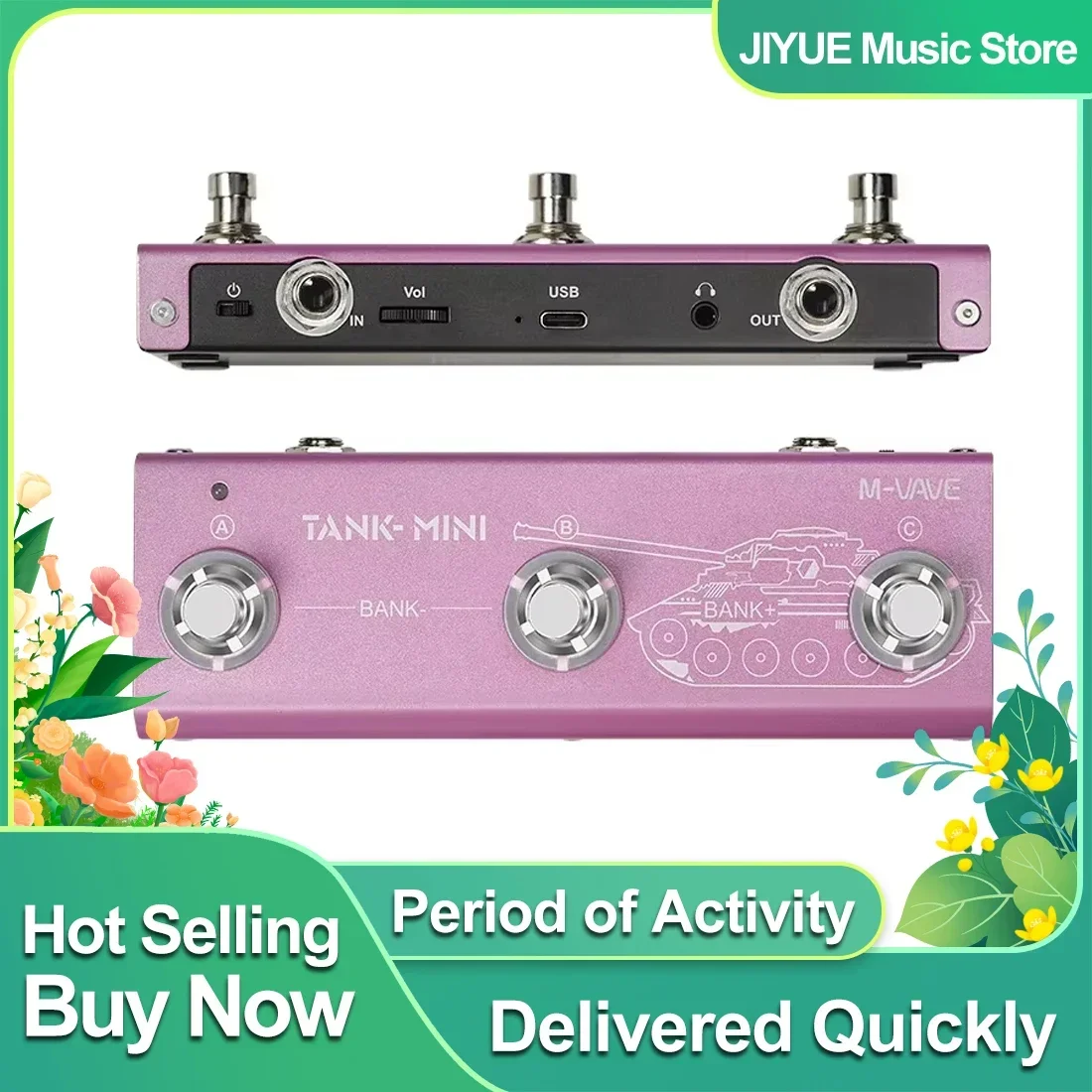 M-VAVE خزان تأثيرات صغيرة دواسة الجيتار دعم الأشعة تحت الحمراء وتسجيل OTG المدمج في أمبير/كابينة/Mod/تأخير/FX وتأثيرات ريفيرب