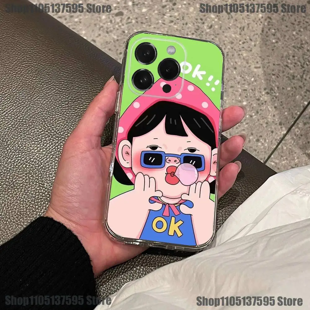 Funda de teléfono divertida y bonita para iPhone 16,15,14,13,12,11 Pro,Max,Plus,X,XS,XR,SE4,E Mini, funda suave transparente