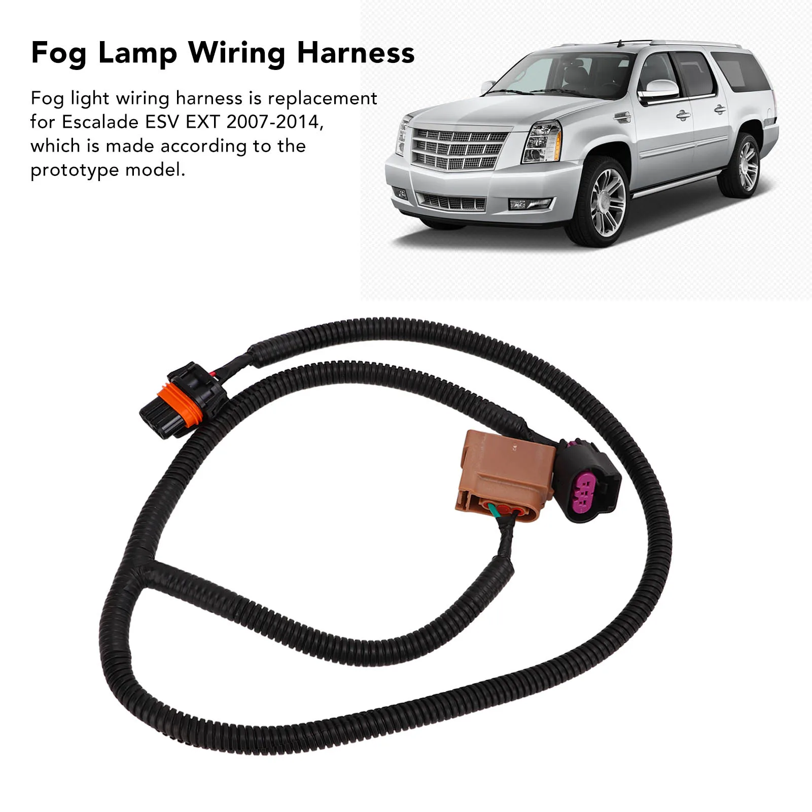 Fog Light Wiring Harness OE Replacement 15789983 For Cadillac Escalade ESV EXT 2007-2014 Plug And Play