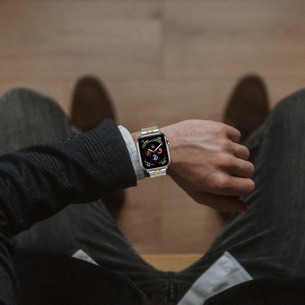 حزام معدني لسلسلة ساعات أبل الترا 9 8 7 6 5 4 SE سوار من الفولاذ المقاوم للصدأ iWatch Band 49mm 45mm 41mm 44mm 42mm 40mm Band