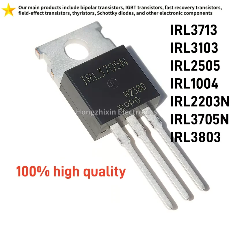 10PCS IRL3713 IRL3103 IRL2505 IRL1004 IRL2203N IRL3705N IRL3803 N-Channel MOSFET TO-220 Power Switch Transistor