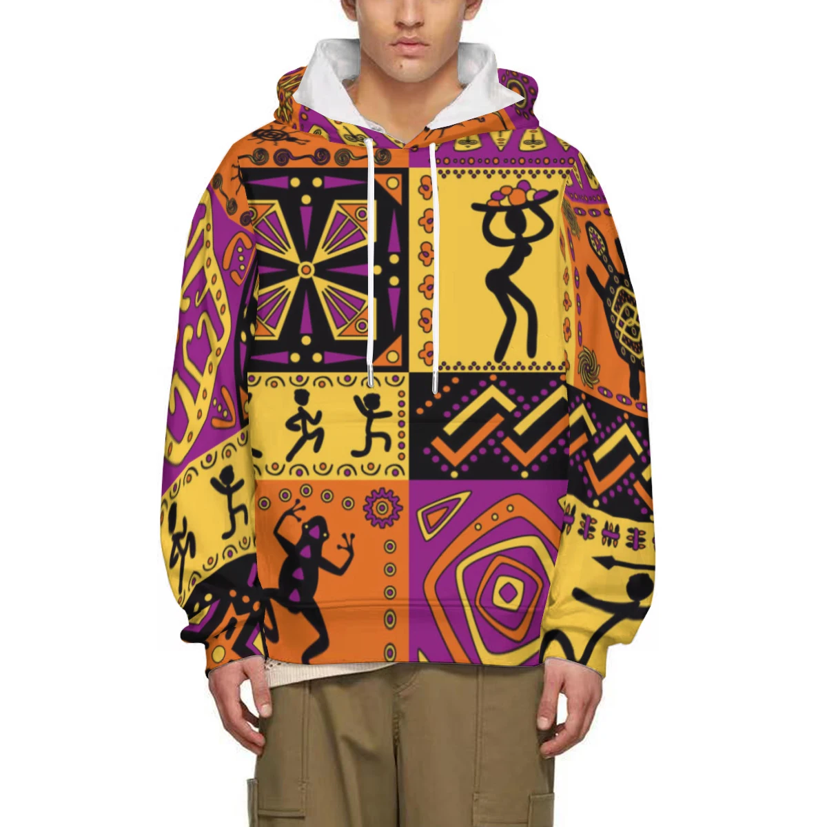 

Vintage 3D Hoodies Men African Cultural Symbols 3D Printed Sweatshirt Retro Personality Male Long Sleeve Pullovers Tops