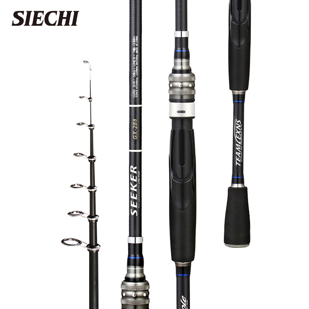 

SIECHI Telescopic Fishing Rod Ultralight Weight Spinning Fishing Rod Carbon Fiber Material 1.98M-2.88M Fishing Rod Tackle