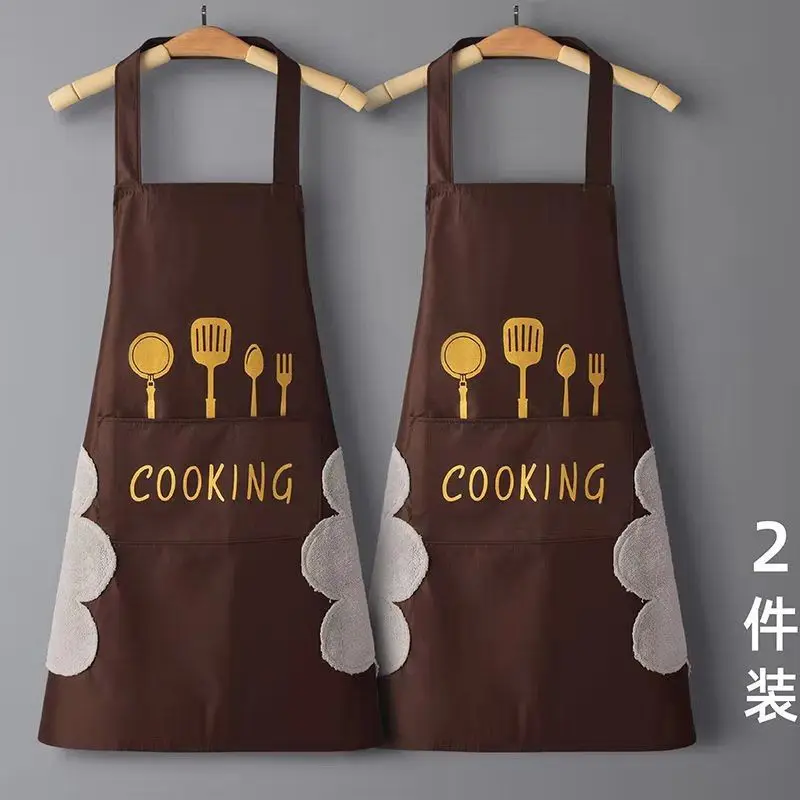 Aprons for Woman with Pockets Kitchen Hand-wiping Oil-proof Waterproof Cooking Apron Work Housework Coffee Apron Men Women