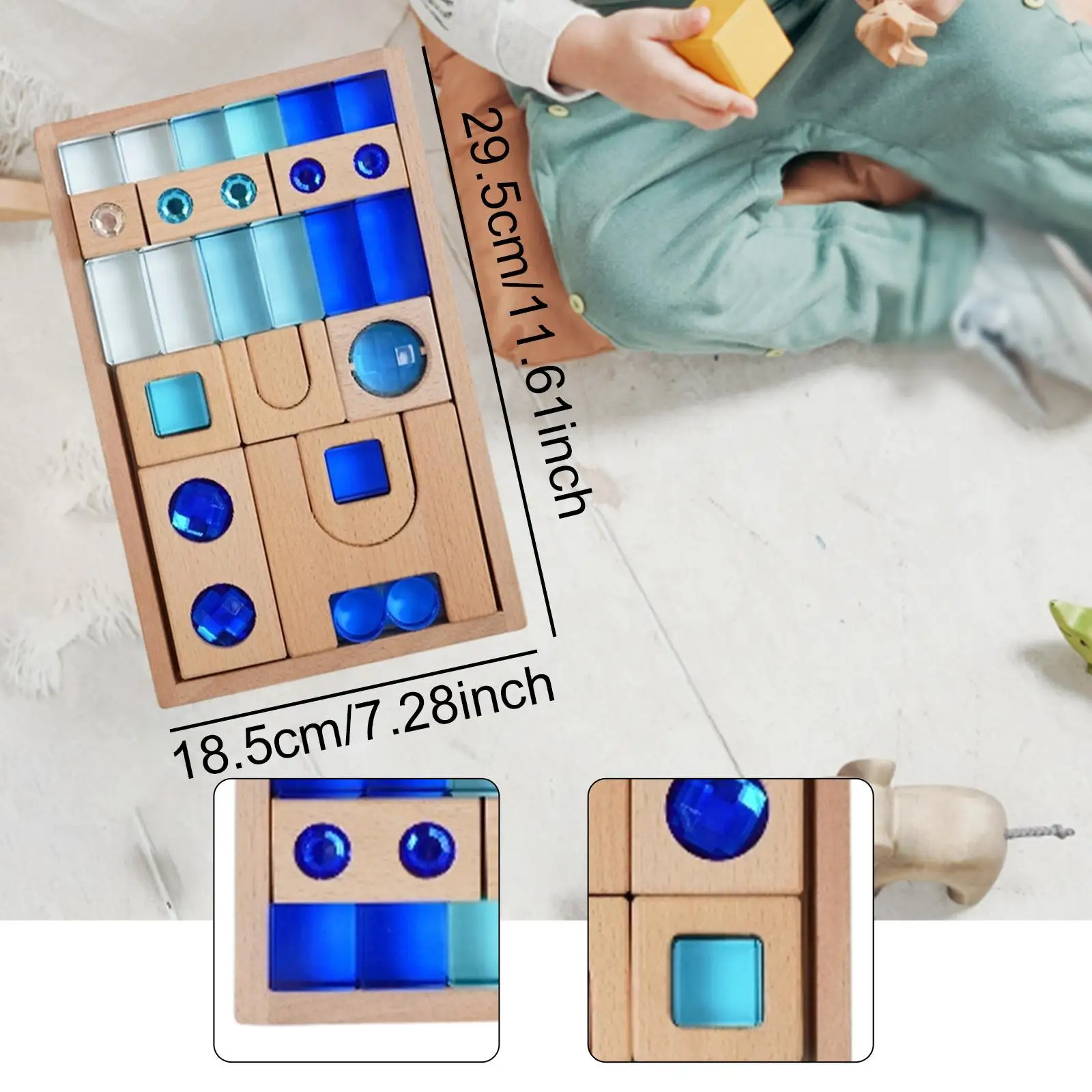 الاكريليك مكعب كتلة المهارات الحركية الدقيقة لعب للتعلم لعبة التراص للأعمار 3-6 سنوات التدريس الدعائم الفتيان والفتيات هدايا عيد الميلاد #6