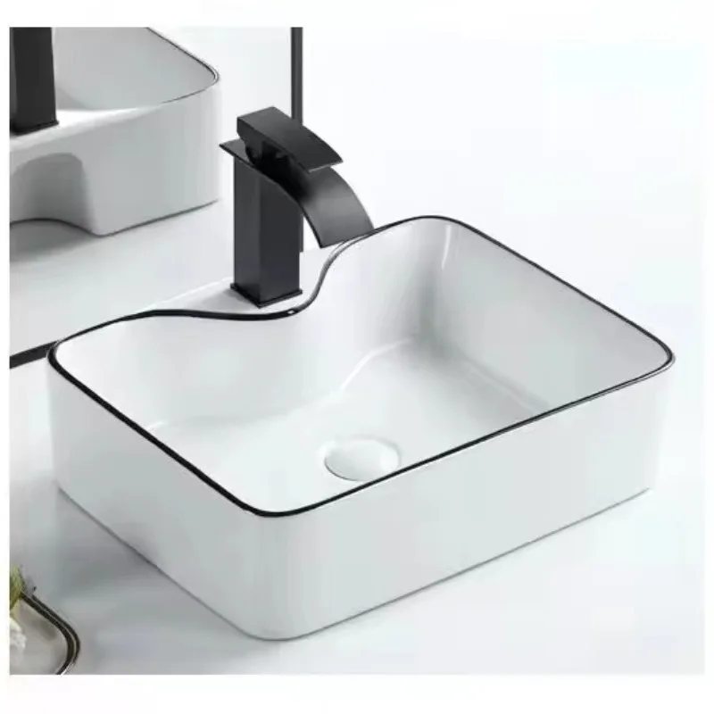 Chinese factory polished rectangular ceramic art countertop sink