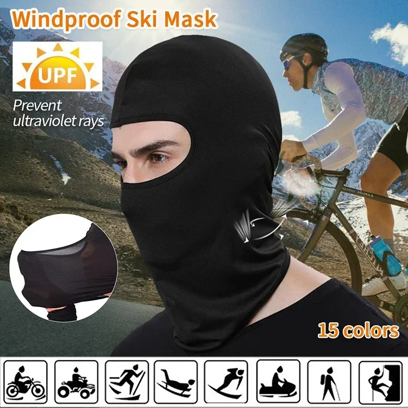 Motorcycle Face Mask Cycling Balaclava Full Cover Face Mask Hat Balaclava lycra Ski Neck Summer Sun Ultra UV Protection Thin Hot