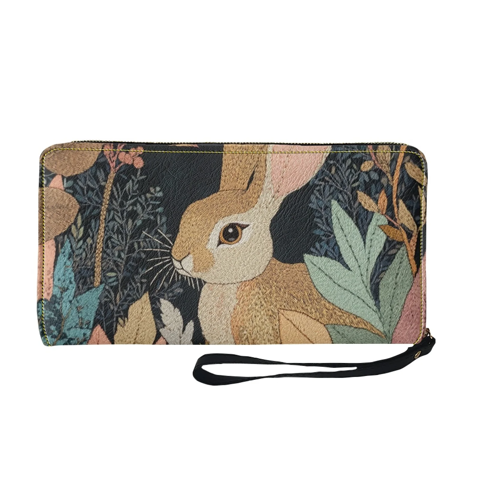 

HYCOOL 2025 PU Leather Women Wallets Long Zipper Wallet Ladies Clutch Bag Purse Female Luxury Purse Rabbit Print
