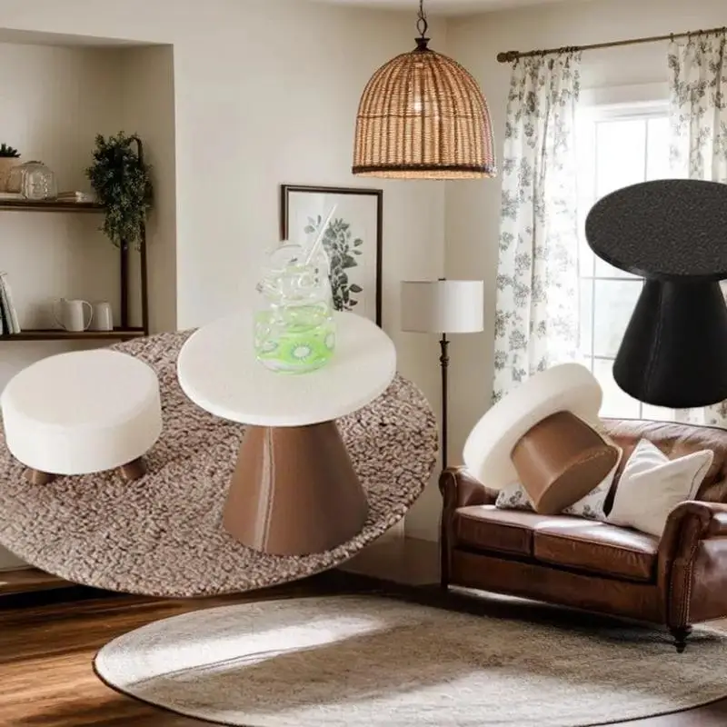 4-teiliges Miniatur-Puppenhaus-Tischmodellbausatz, handgefertigte DIY-Hockerdekorationen, Mini-Spielzeug-Wohnaccessoires für Puppenhaus