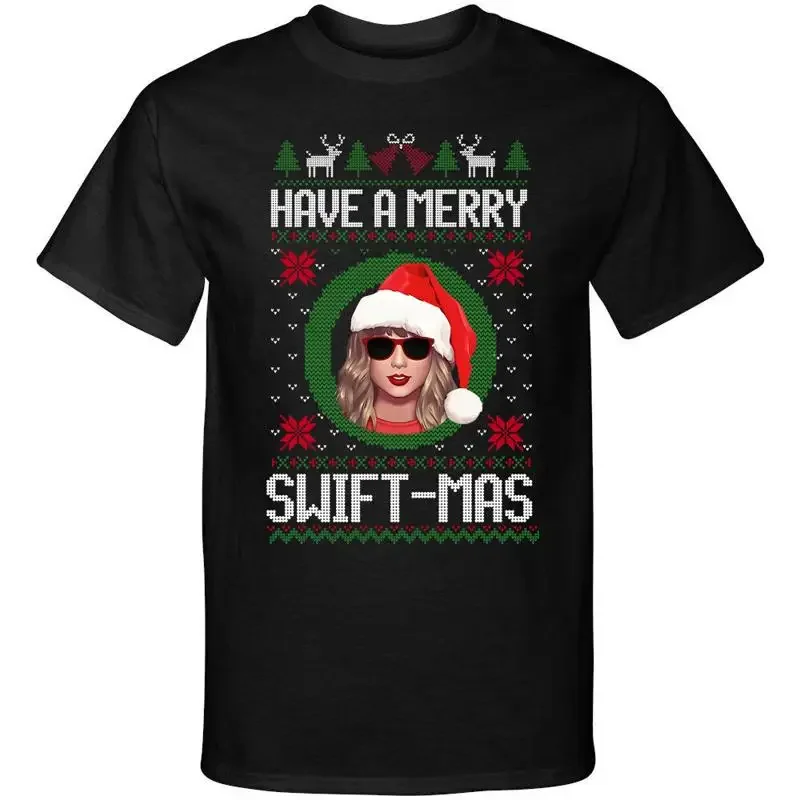 Have a Merry Swift Mas Holiday Christmas Xmas Ugly Sweater Graphic Tee Shirt