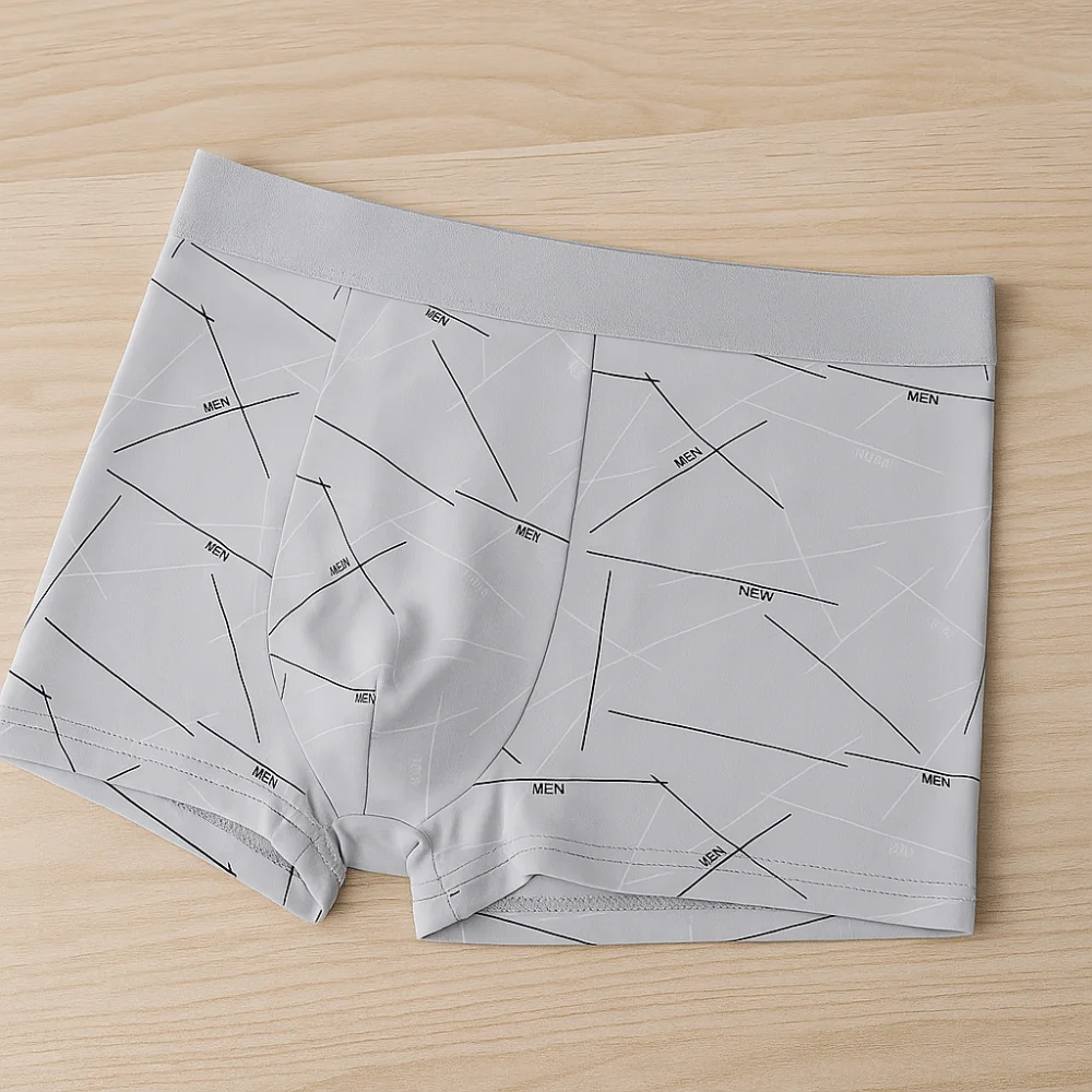 

5 шт., мужские трусы на плоской подошве с надписью в полоску, большие размеры, бесшовные простые боксеры, шорты, трусы со средней талией, мужское нижнее белье, подарки