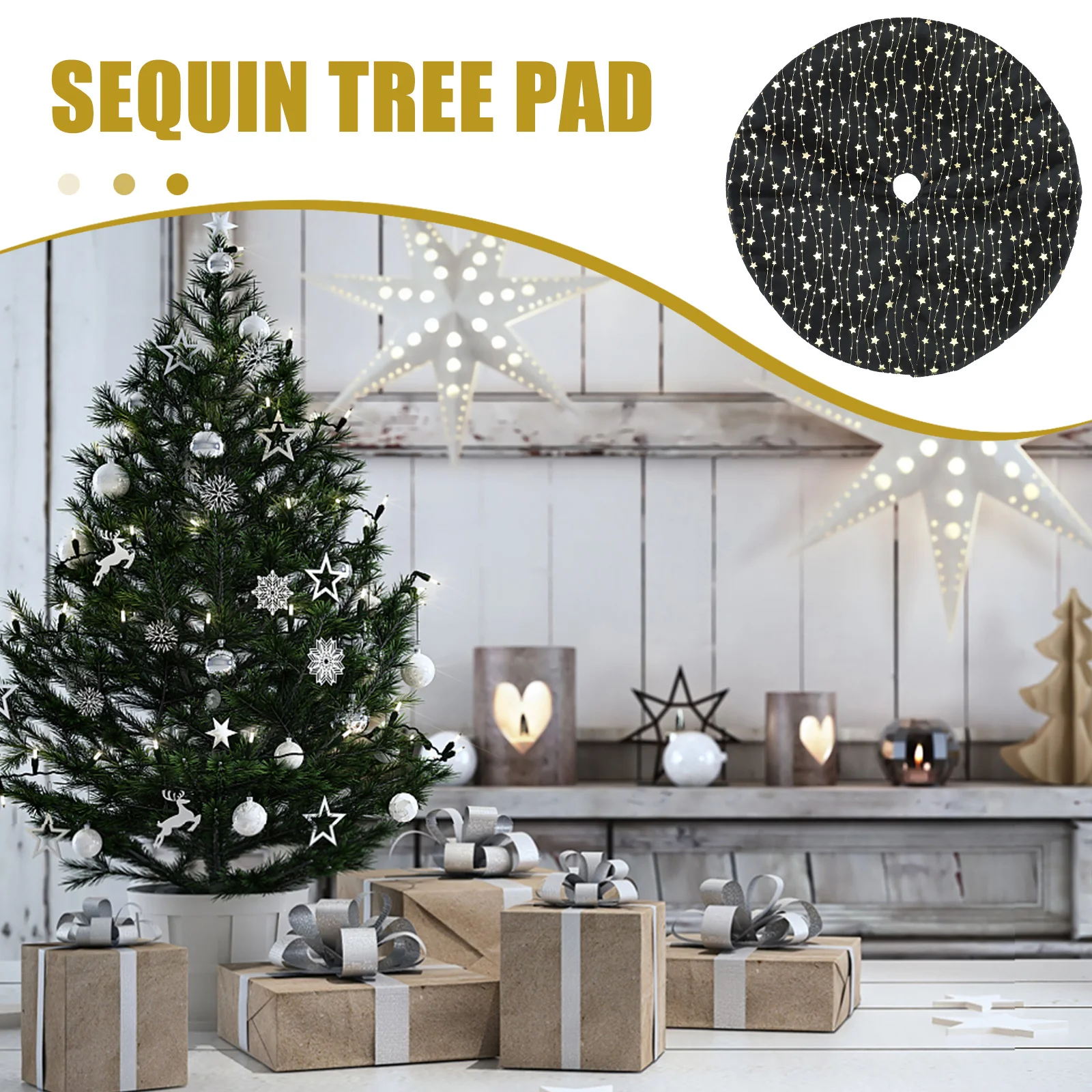 

Tree Mat Skirt Decoration Christmas Skirts Decorations Sequins Topper Decorative