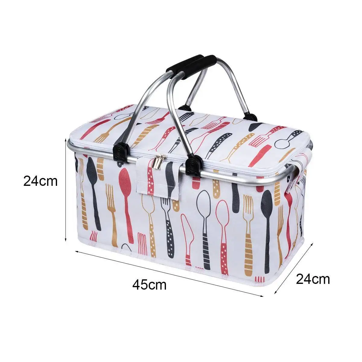 Multifunctional Folding Picnic Basket Home Lunch Bag Waterproof Oxford Cloth Dual-use Storage Bag for Outdoor