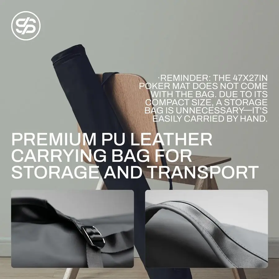 Tappetino da poker portatile Texas Holdem da 70 x 35 pollici con stampa di layout Art Déco, bordi orliati, superficie liscia e premi