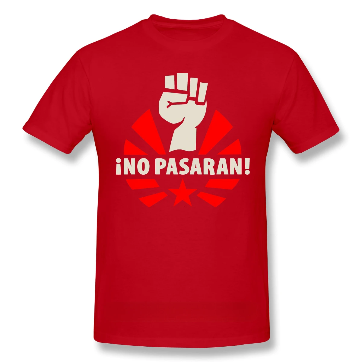 Man TShirt No Pasaran Fist & Star Anime Clothes Shirt Design Communism Marxism Socialism CCCP Soviet Union Cotton Men T-Shirt