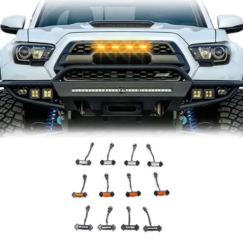 

Flying Wing 4x4 Car Accessories Grille Lights Amber Yellow With Fuse For Tacoma Grille Lights For Grille Lights