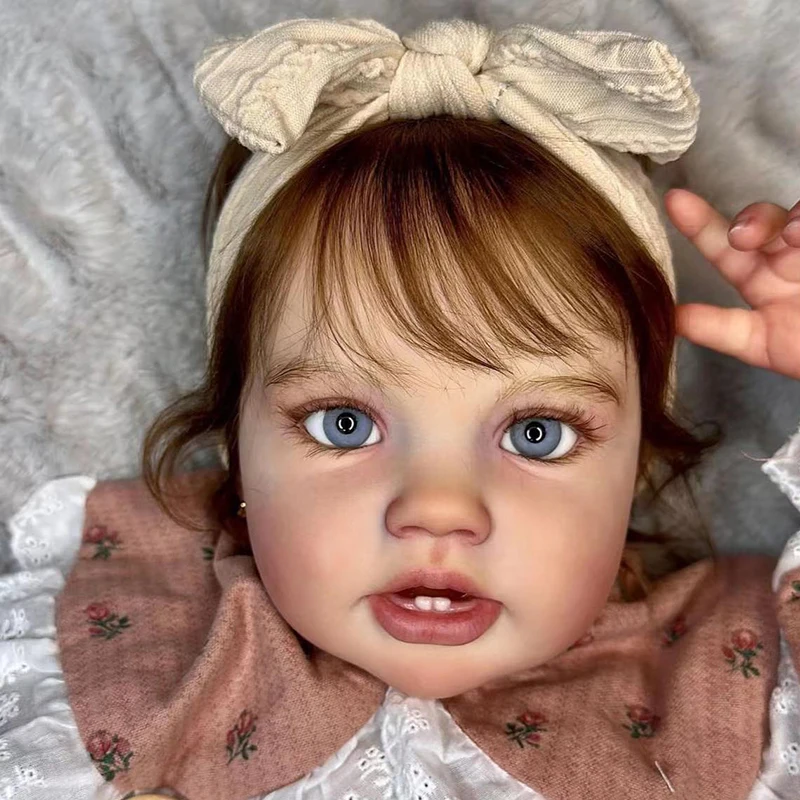 

24Inch Huge Baby Toddler Reborn Lottie Princess Girl Realistic Doll Unfinished Doll Parts included Cloth body and Eyes