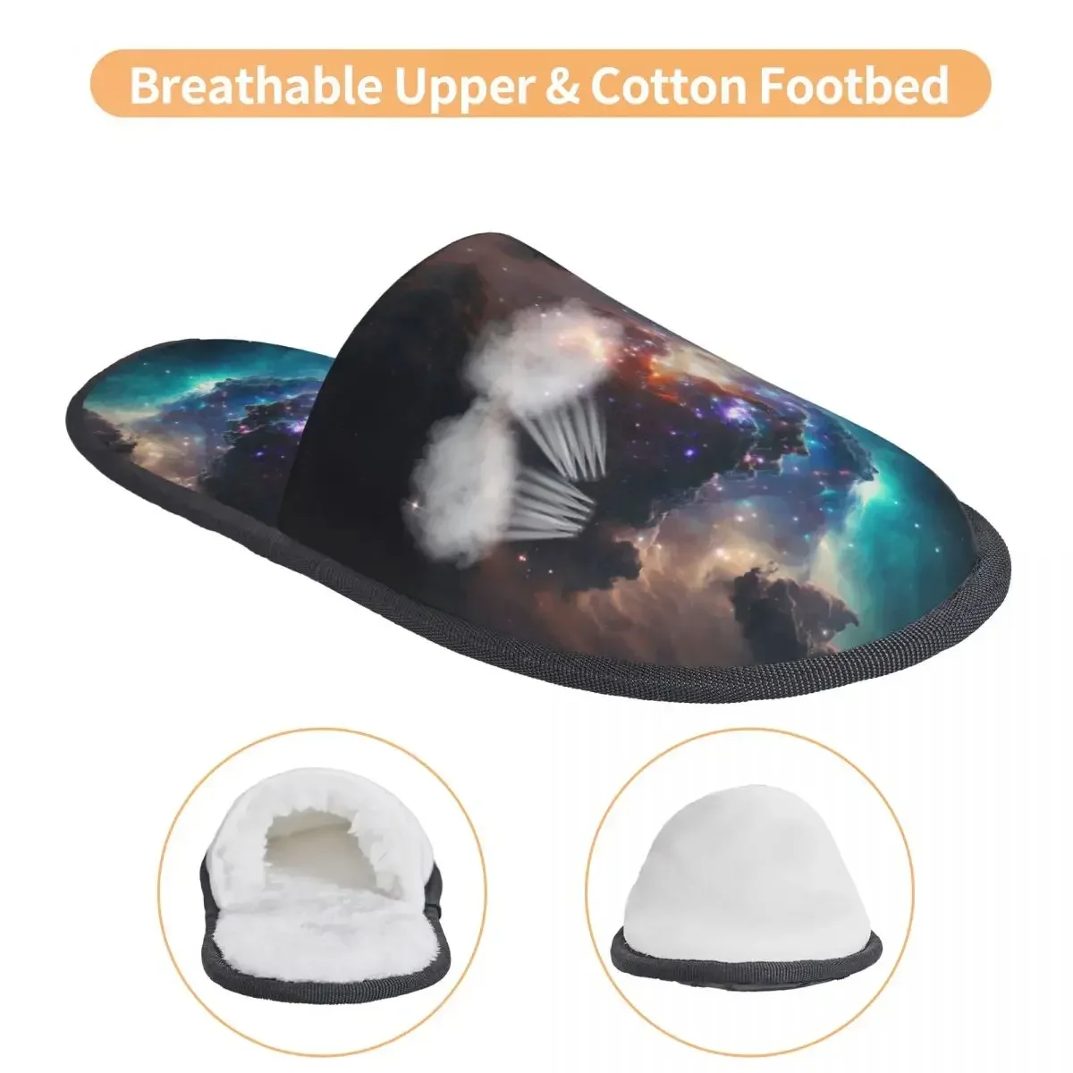 Fur Slipper For Women Men Fashion Fluffy Winter Warm Slippers Nebula With Galaxies Space Cosmos House Shoes