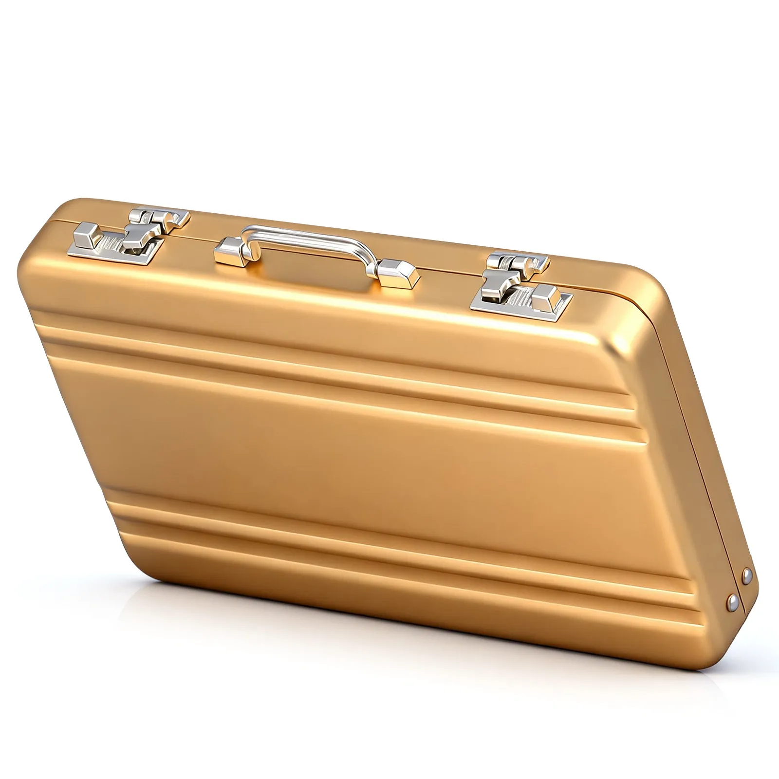 Business Cards Box Aluminum Metal Briefcase Style Card Holder Secure Snap Closure Large Capacity Index Cards Organizer Office
