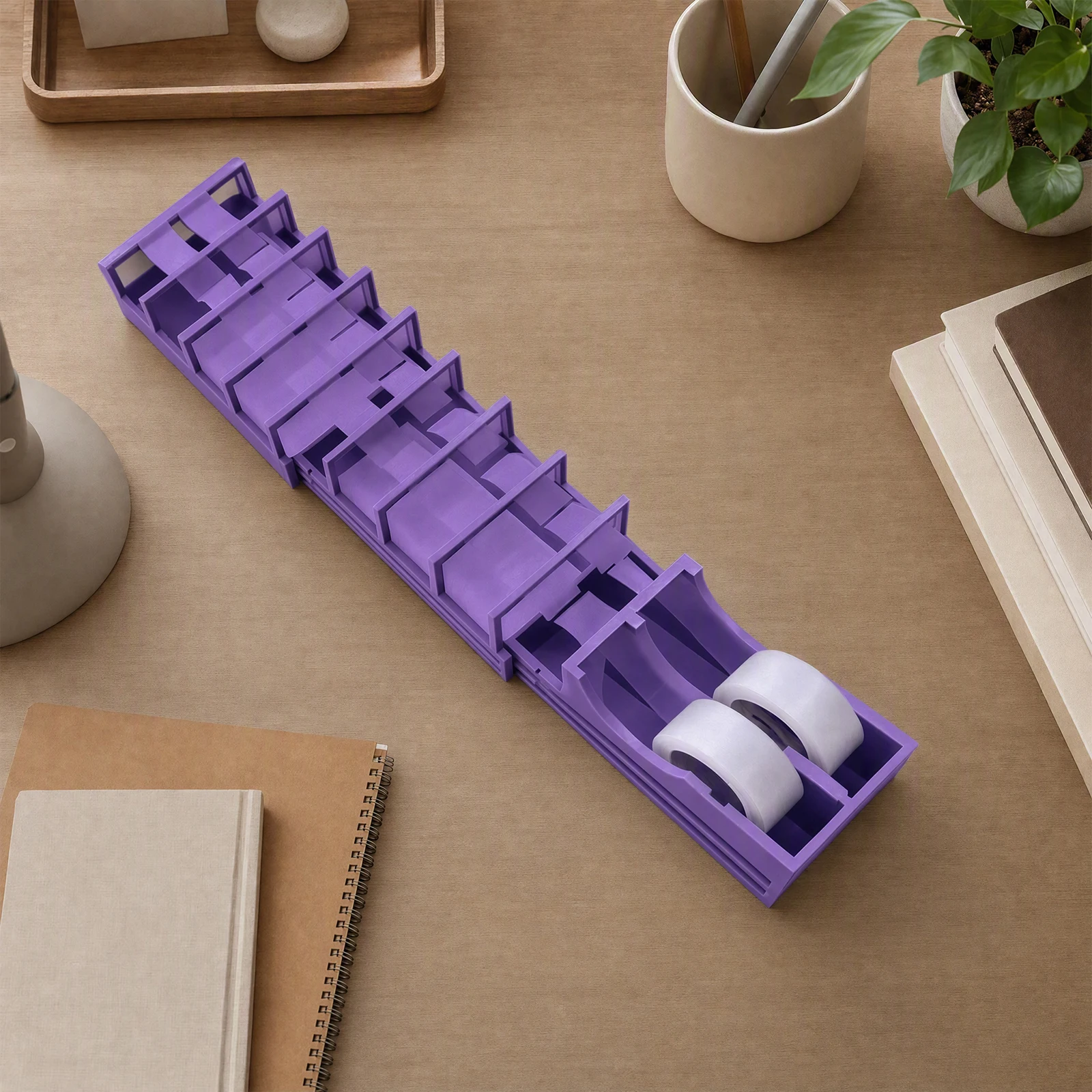 Retractable Tape Dispenser with Base Adjustable Length Serrated Cutter Desktop Holder Office Gift Wrap