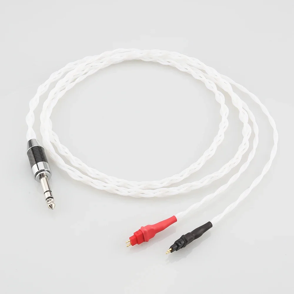 Audiocrast 순수 솔리드 실버 이어폰 케이블, 로듐 도금 6.35mm 플러그, HD580 HD600 HD650 HDxxx HD660S HD58x HD6xx