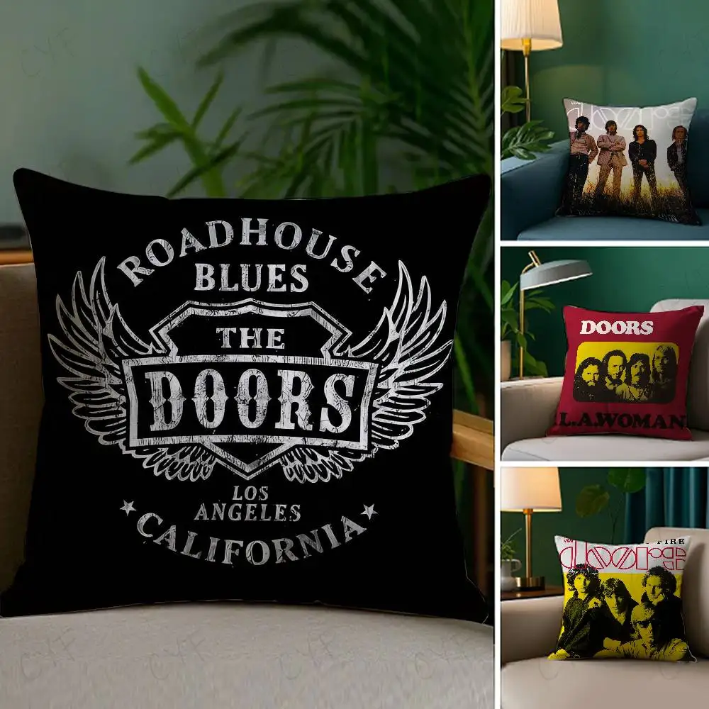 

Rock Band THE DOORS Pillow Case Custom Printed Brushed Fleece Pillow, Baby Skin-Touch, Eco-Friendly Dye-Sublimation Cushion for