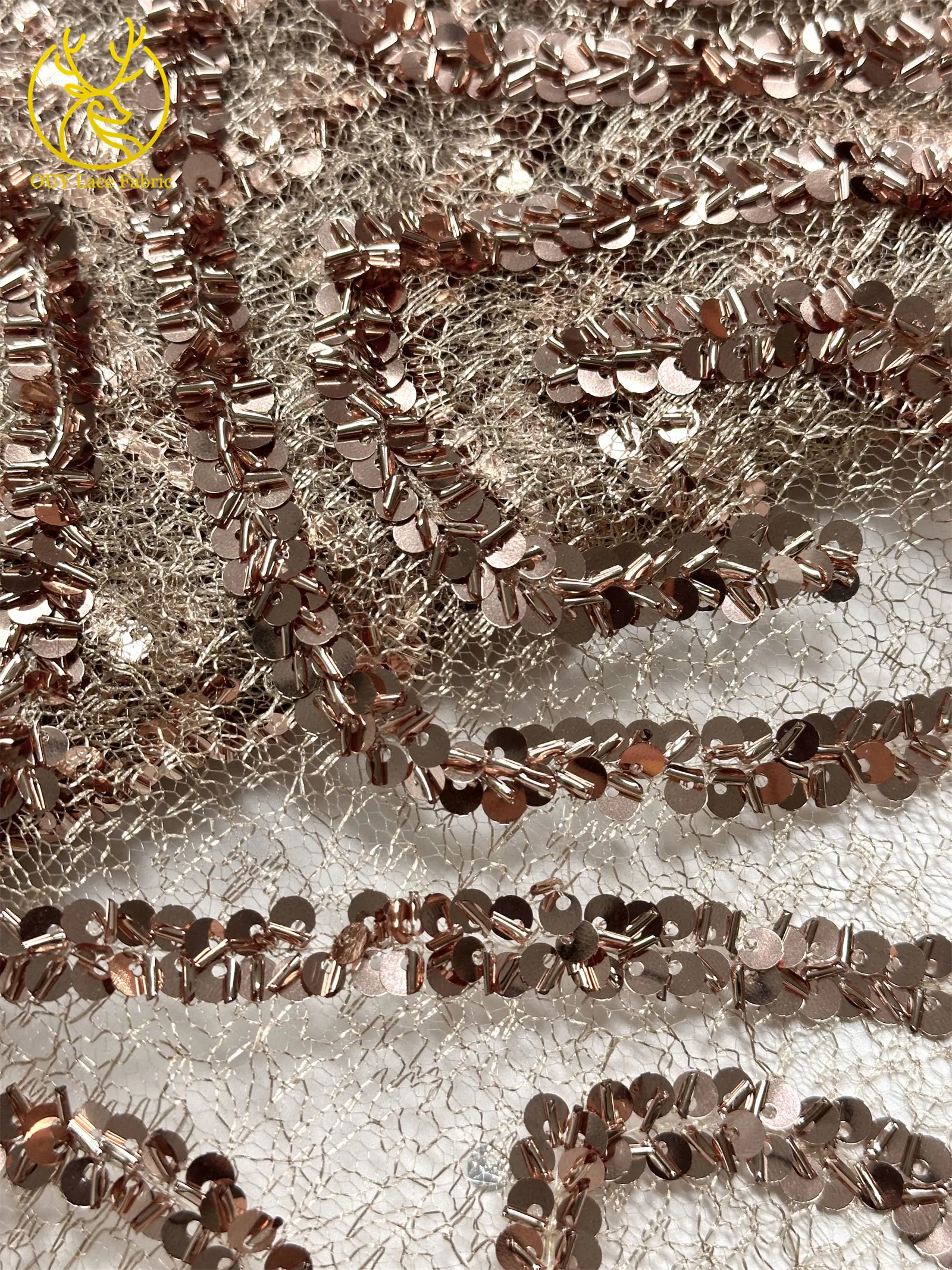 Luxuriöser afrikanischer Pailletten-Spitzenstoff 2026, hochwertiger französisch-nigerianischer Spitzenstoff, geeignet für Nähmaterial für Weihnachtsfeiern – Detail 16