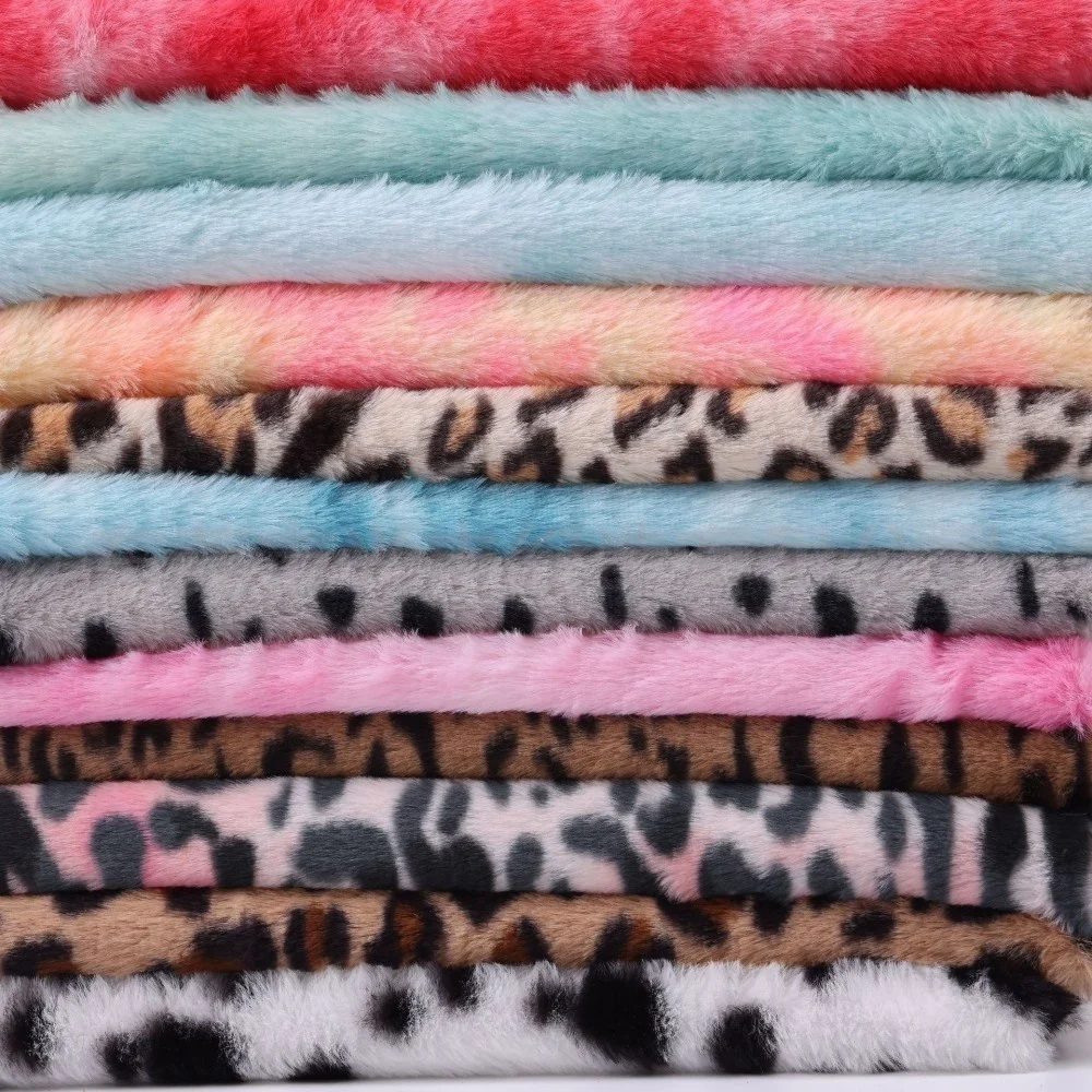 1/2/3 Yard Tie-Dye Jacquard Faux Fur Plush Sewing Fabric Soft Fluffy DIY Doll Scarf Coat Pillow Pet Bed Sew Material Home Decor - view 5