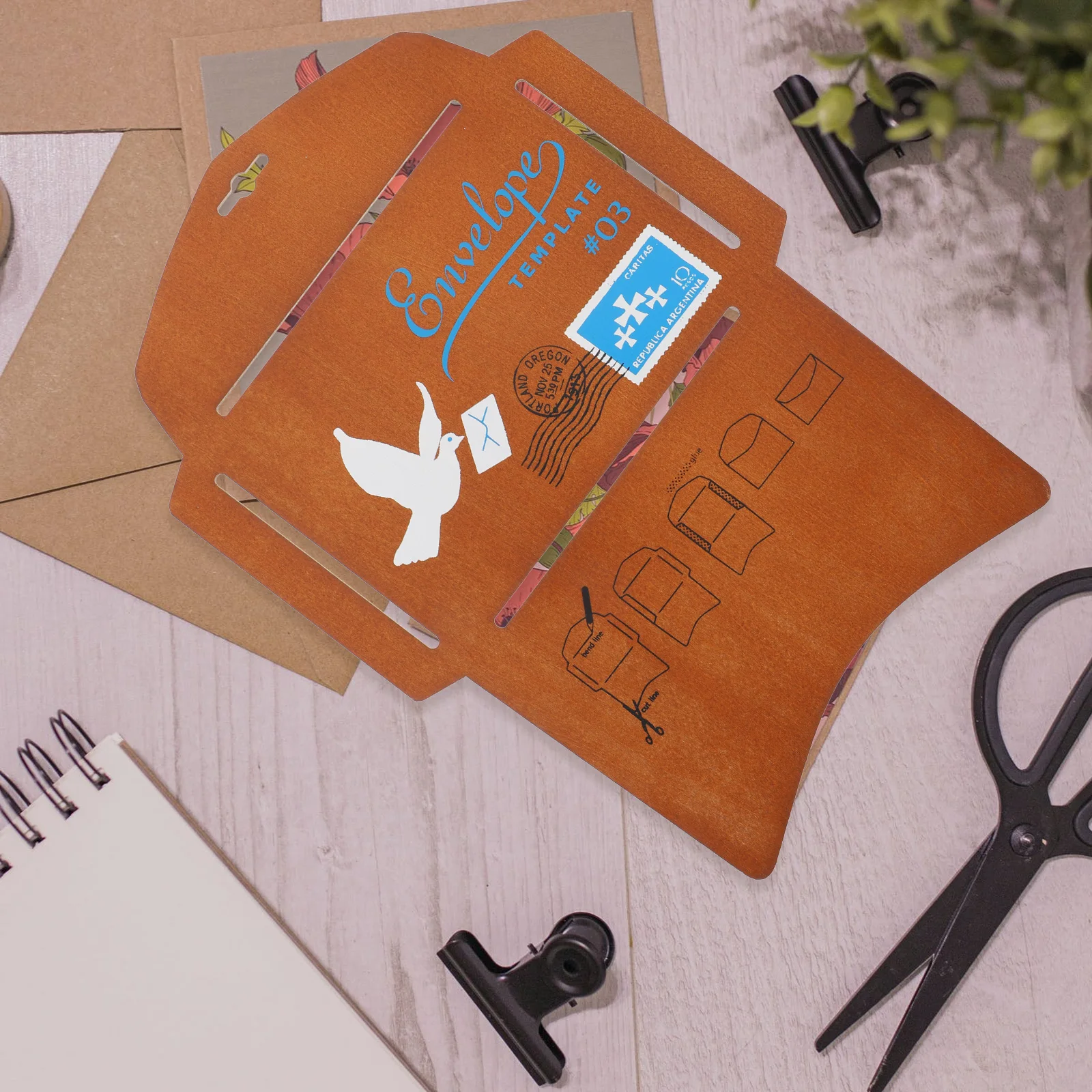 

Wooden Envelope Template Crafts Reusable Stencils for DIY Letter Making Tools Hollow Out Templates Envelope Guidelines Writing
