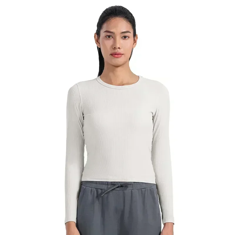 T-shirt de sport à manches longues pour femme, haut de lit en tissu, mince, élastique, respirant, séchage rapide, course à pied, fitness, citron, tout ça prend