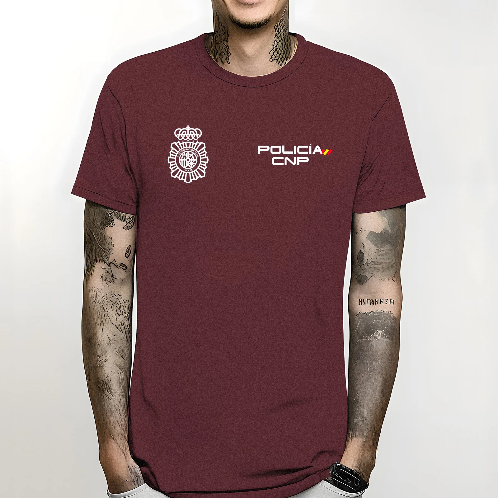 oversized t shirt men clothing Camiseta UPR Oviedo Policia Nacional Española. 100% Algodón, De Alta Calidad, Casual Top tshirts