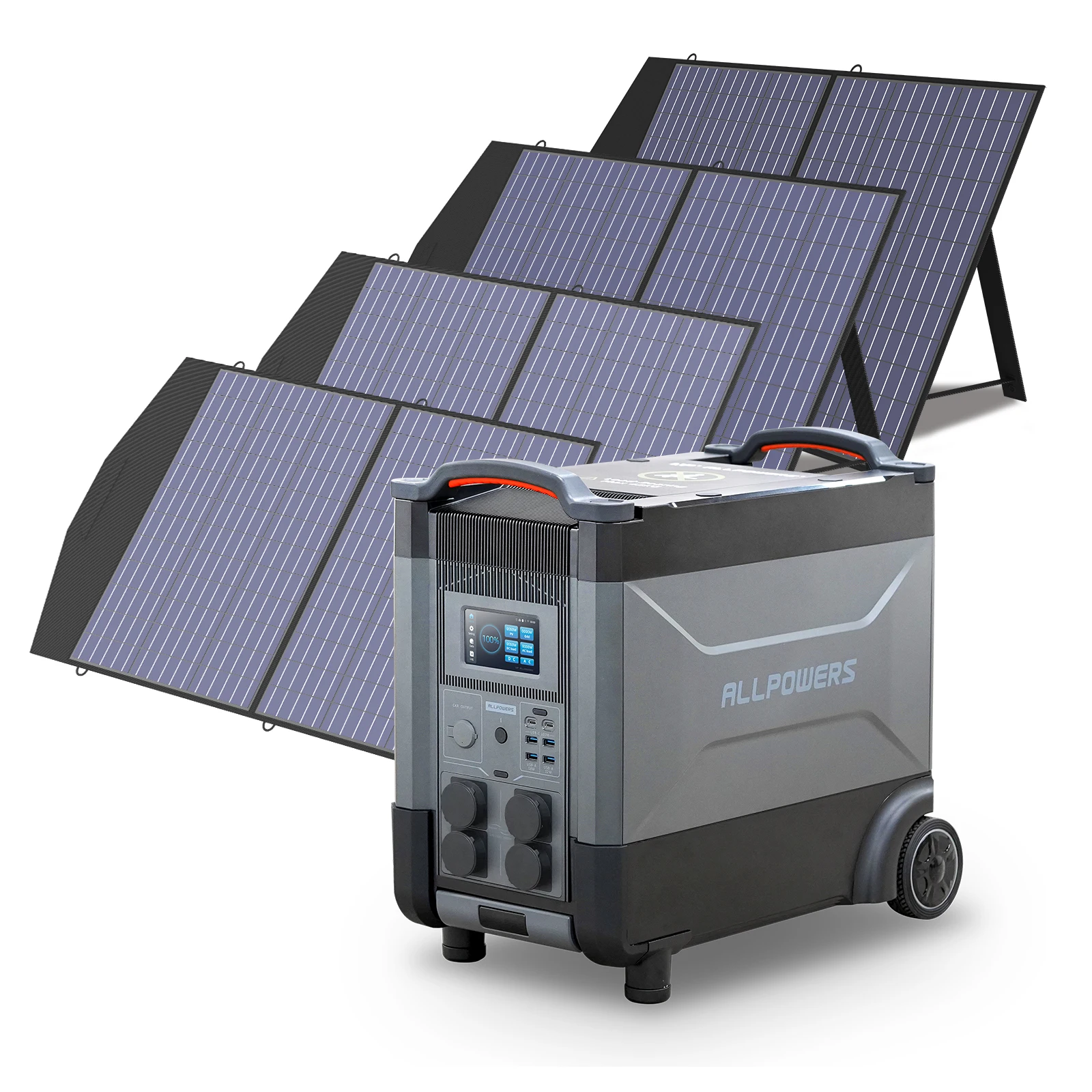 ALLPOWERS Solar Generator R4000, 3600Wh Portable Home Battery 4000W LiFePO4 Expandable Portable Powerstation with 18V Solarpanel