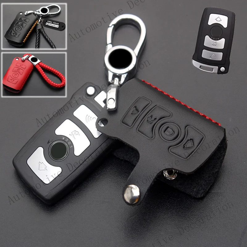 Z+ Genuine Leather Car Remote Key Case Cover Bag For BMW 7 Series E65 E66 E67 E68