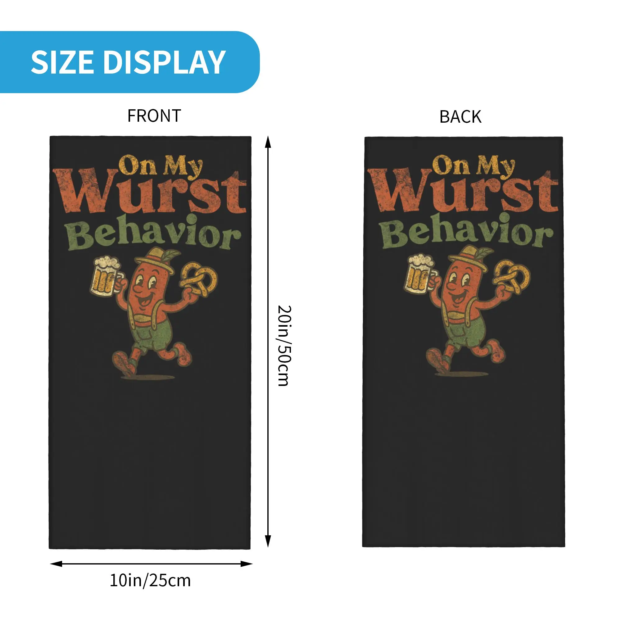 Wurst Funny Drinking German Oktoberfest Bandana Neck Gaiter Printed Beer Balaclavas Magic Scarf Multifunctional Headwear Adult