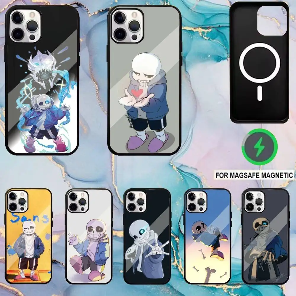 

U-Undertale Sans doggo Phone Case For iPhone17,16,15,14,13,12,11 Plus,Pro Max Magnetic Magsafe Wireless Charging