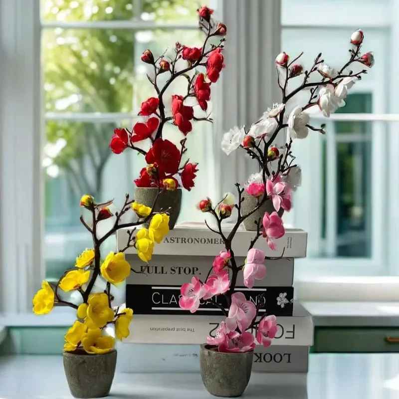 Artificial Plum Blossom Bonsai Tree Height Simulation Plum Blossom Bonsai Home Hotel Garden Decoration Desktop Decoration