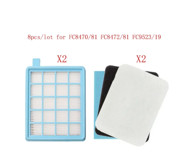 Фильтр НЕРА, фильтр двигателя, впускной клапан двигателя и выхлопные фильтры из пены для Philips PowerPro FC8470/81 FC8472/81 FC8473/81 FC9523/19